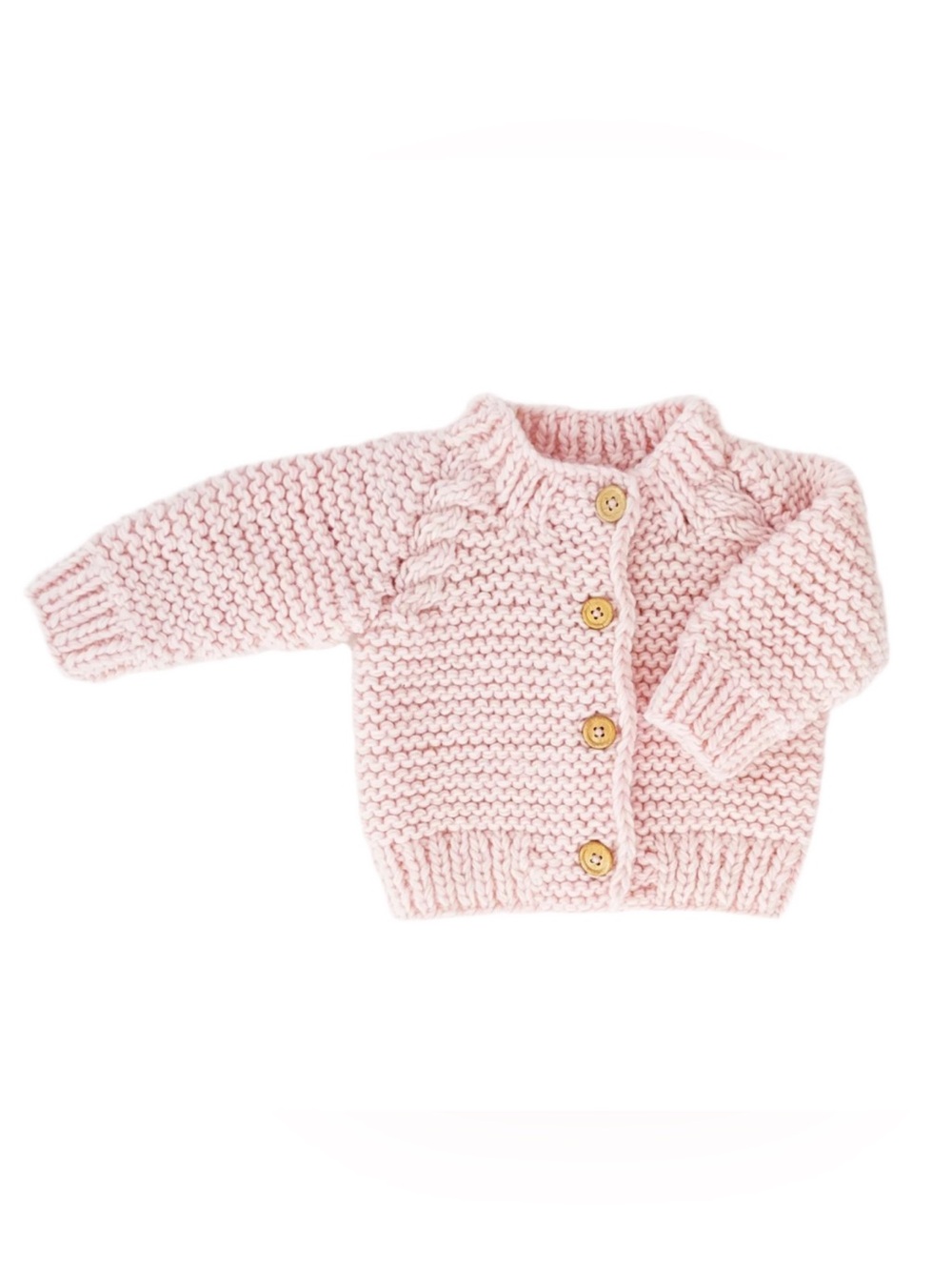 NWT Huggalugs Garter Stitch Cardigan Sweater - Blush Pink 6-12 months